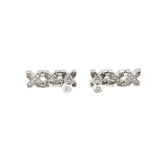 14K White Gold Diamond Link Earrings