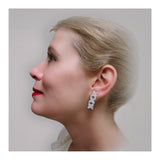 14K White Gold Diamond Link Earrings