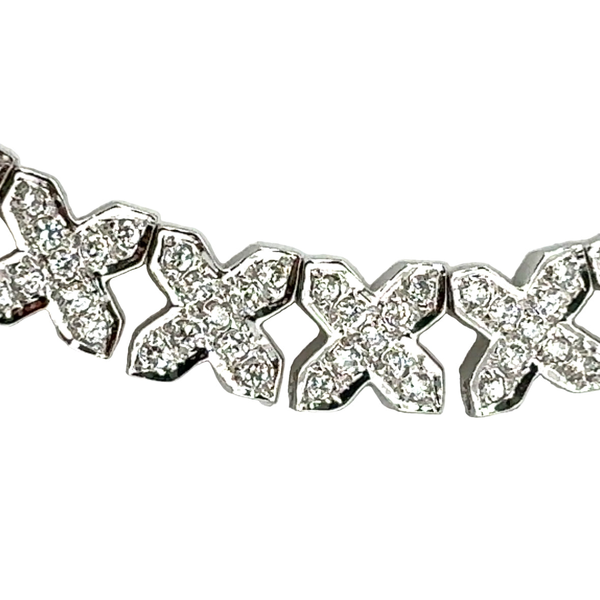 14K White Gold Diamond Link Necklace