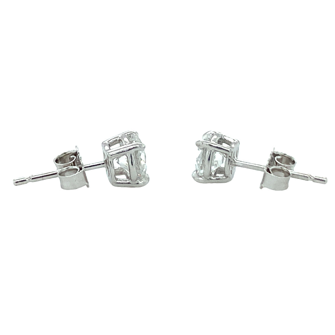 Diamond Stud Earrings, 1.24 Carats, GIA Certified, 14K White Gold