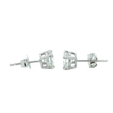 14K White Gold Diamond Stud Earrings