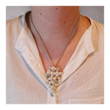14K White Gold Pearl Grape Cluster Pendant