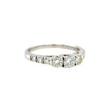 14K White Gold Three-Stone Diamond Ring