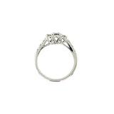 14K White Gold Three-Stone Diamond Ring