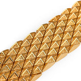 Italian 18K Rosey Yellow Gold Pyramid Link Bracelet, Circa 1960s-1970s