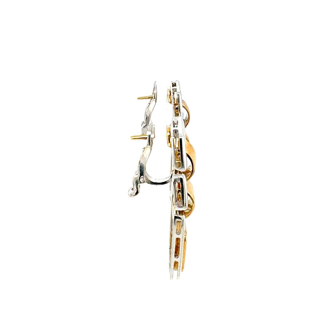 18K Gold Diamond Dangle Earrings