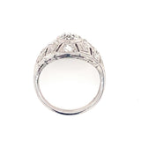 Art Deco Diamond Bombe Platinum Ring, circa 1920s