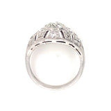 Art Deco Diamond Bombe Platinum Ring, circa 1920s