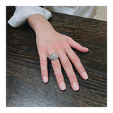 Art Deco Diamond Bombe Platinum Ring, circa 1920s