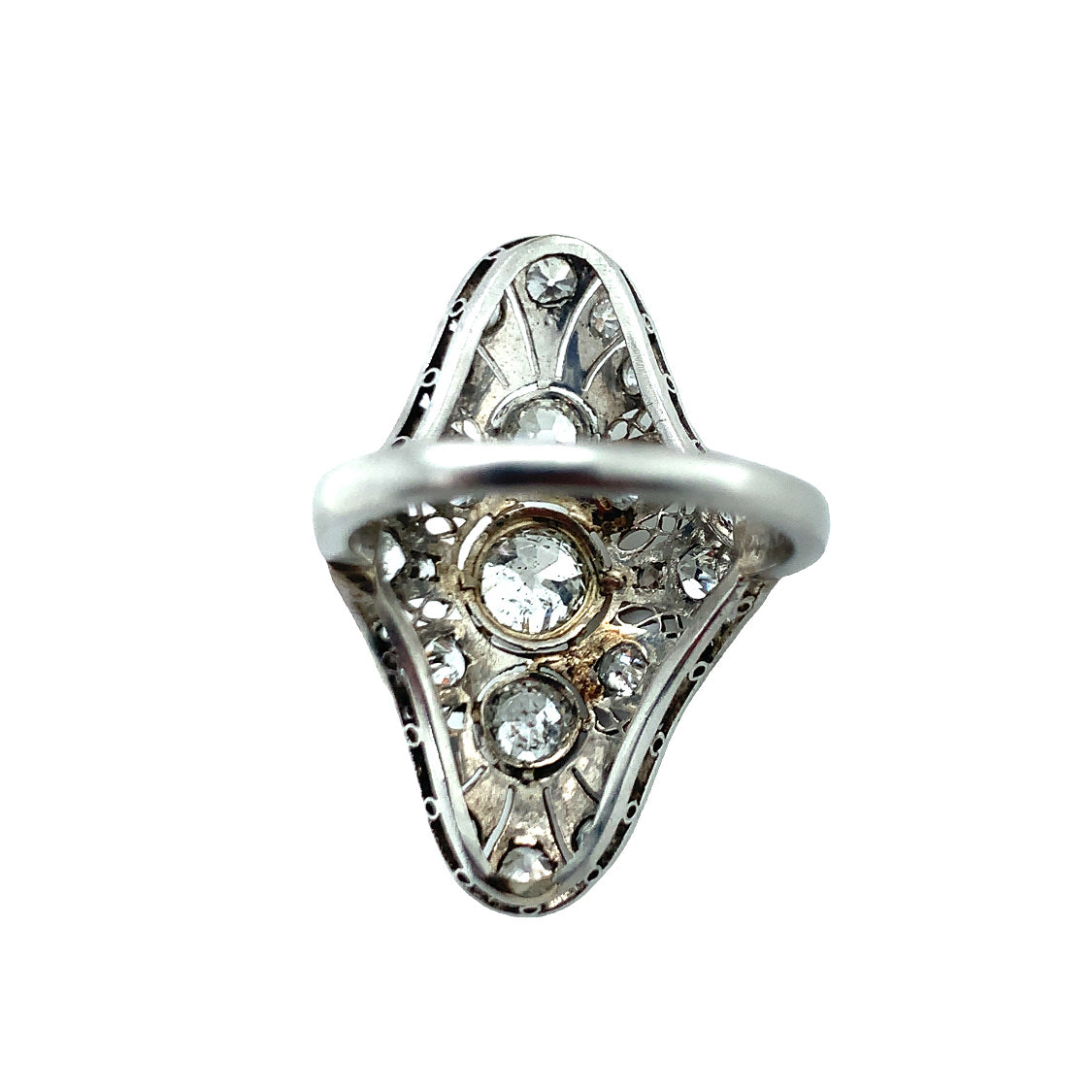 Art Deco Diamond Filigree Platinum Ring