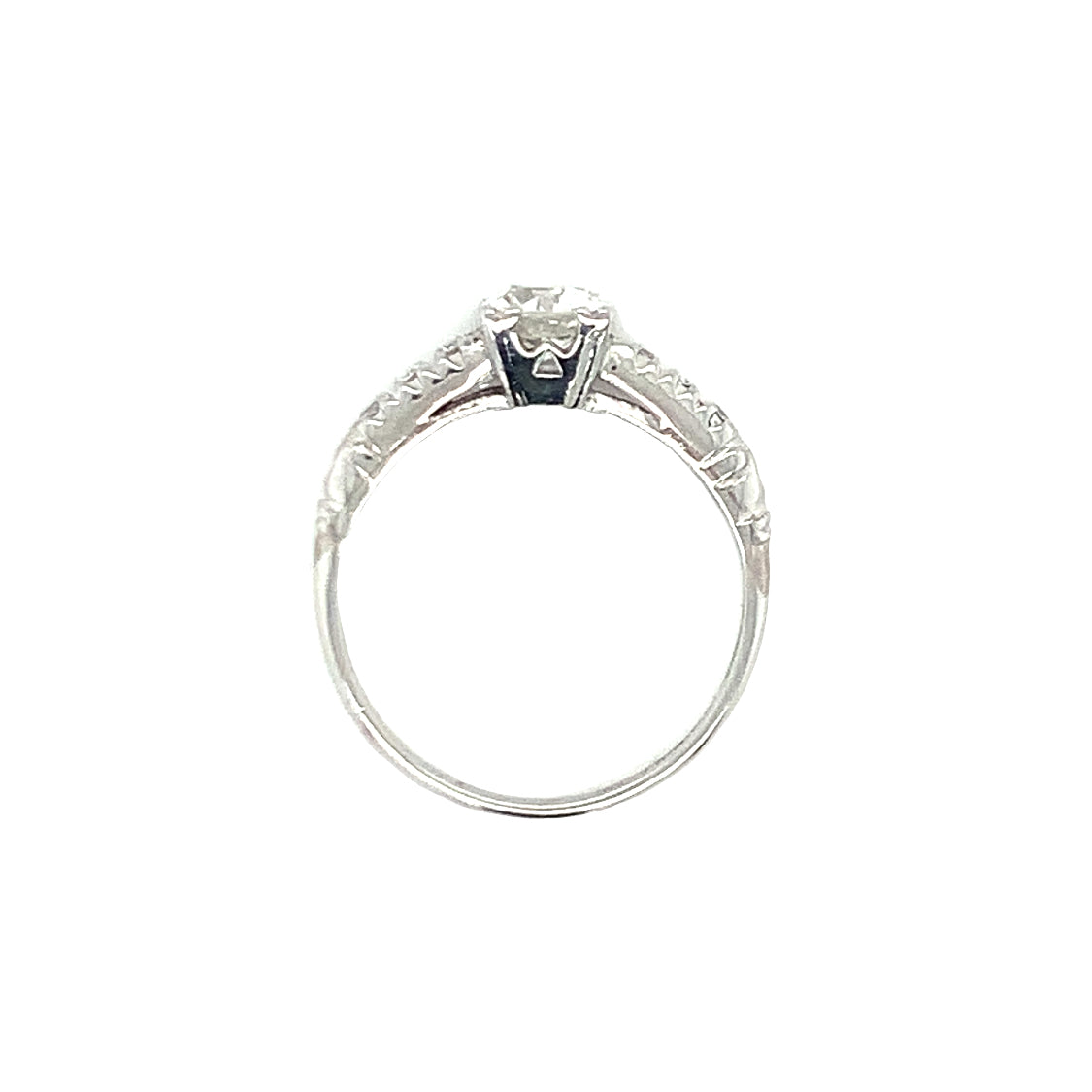 Art Deco Diamond Solitaire Platinum Ring
