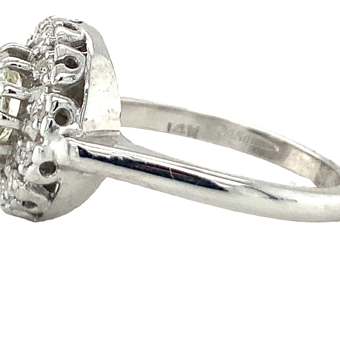 Art Deco Diamond Solitaire White Gold Ring