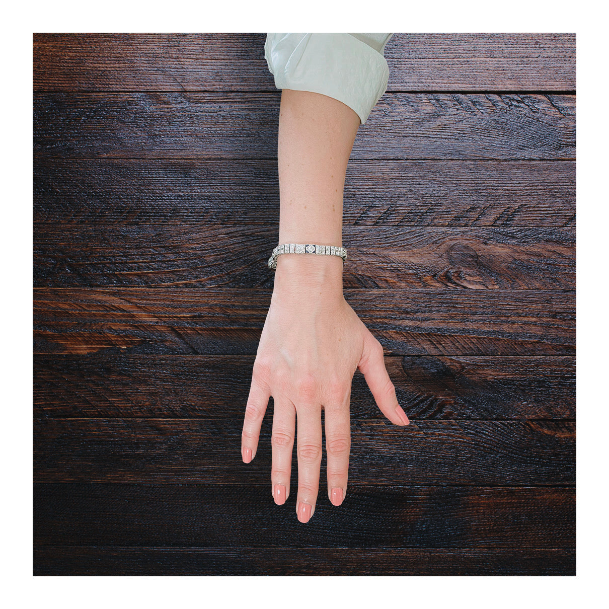Art Deco Diamond and Sapphire Platinum Bracelet