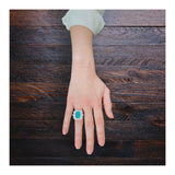 Art Deco Emerald and Diamond Platinum Ring