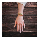 18K Yellow Gold Diamond Fluted Dome Bangle Bracelet