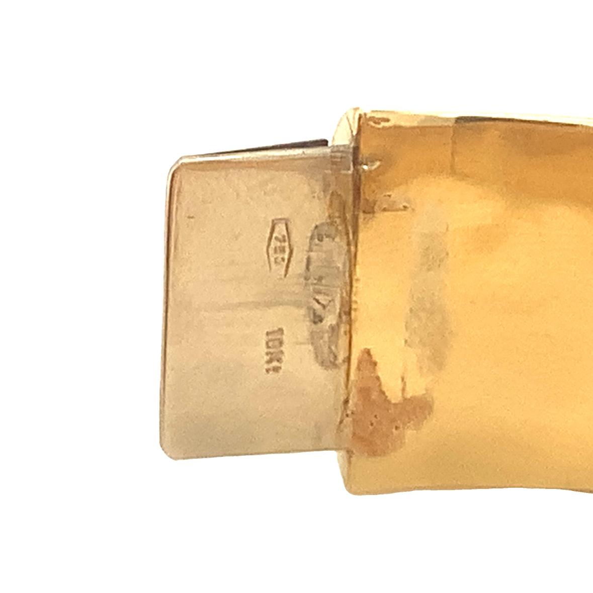 18K Yellow Gold Diamond Fluted Dome Bangle Bracelet