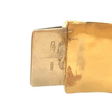 18K Yellow Gold Diamond Fluted Dome Bangle Bracelet
