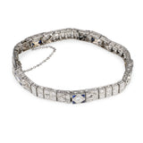 Art Deco Diamond and Sapphire Platinum Bracelet