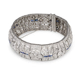 Art Deco Diamond and Sapphire Platinum Bracelet