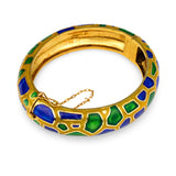 14K Yellow Gold Enamel Bangle Bracelet
