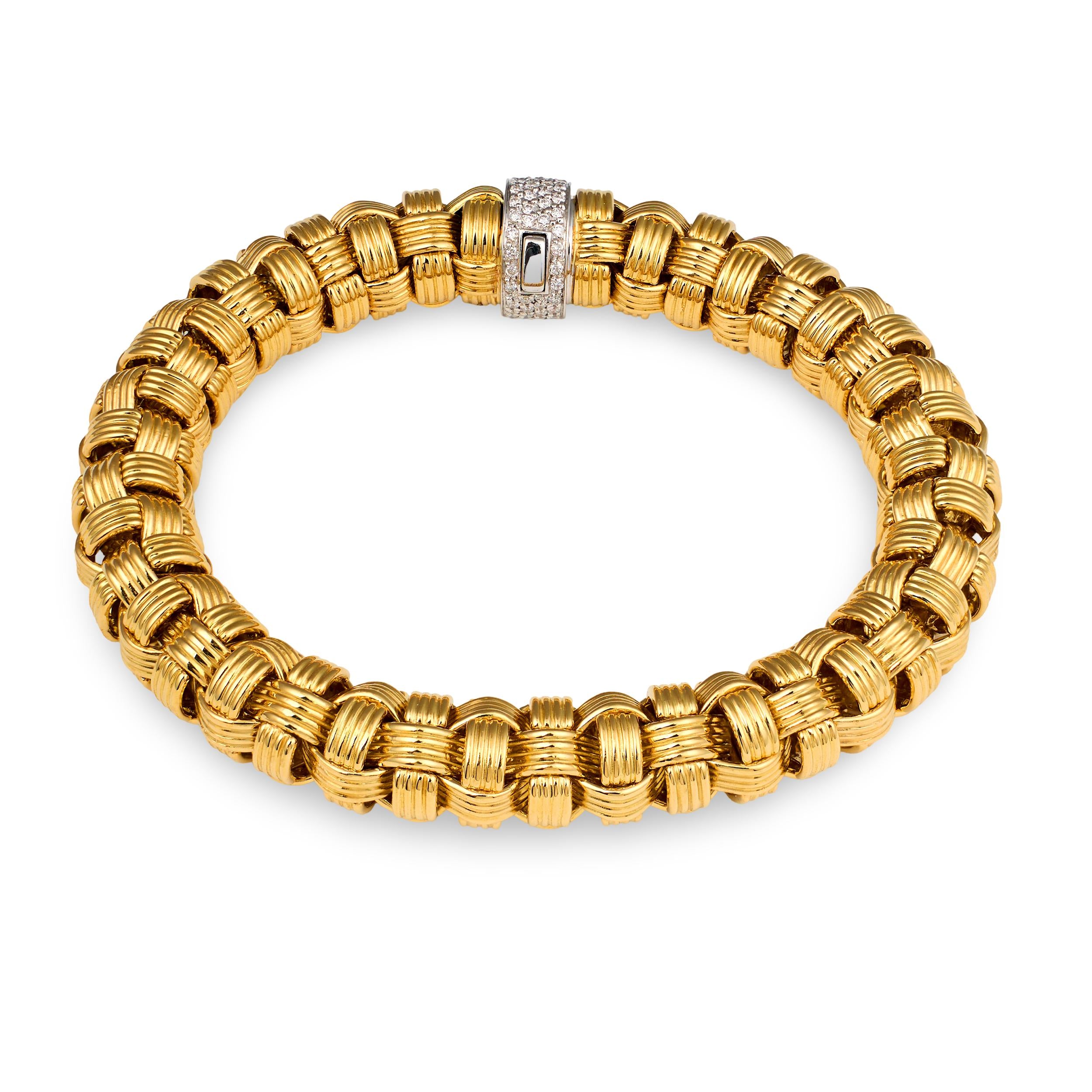 Diamond 18k Yellow Gold Bracelet by Roberto Coin