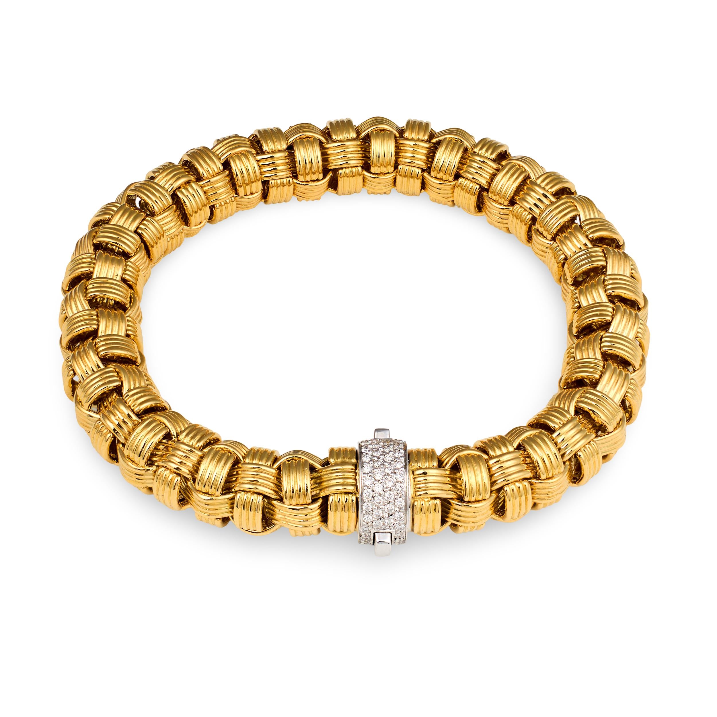Diamond 18k Yellow Gold Bracelet by Roberto Coin