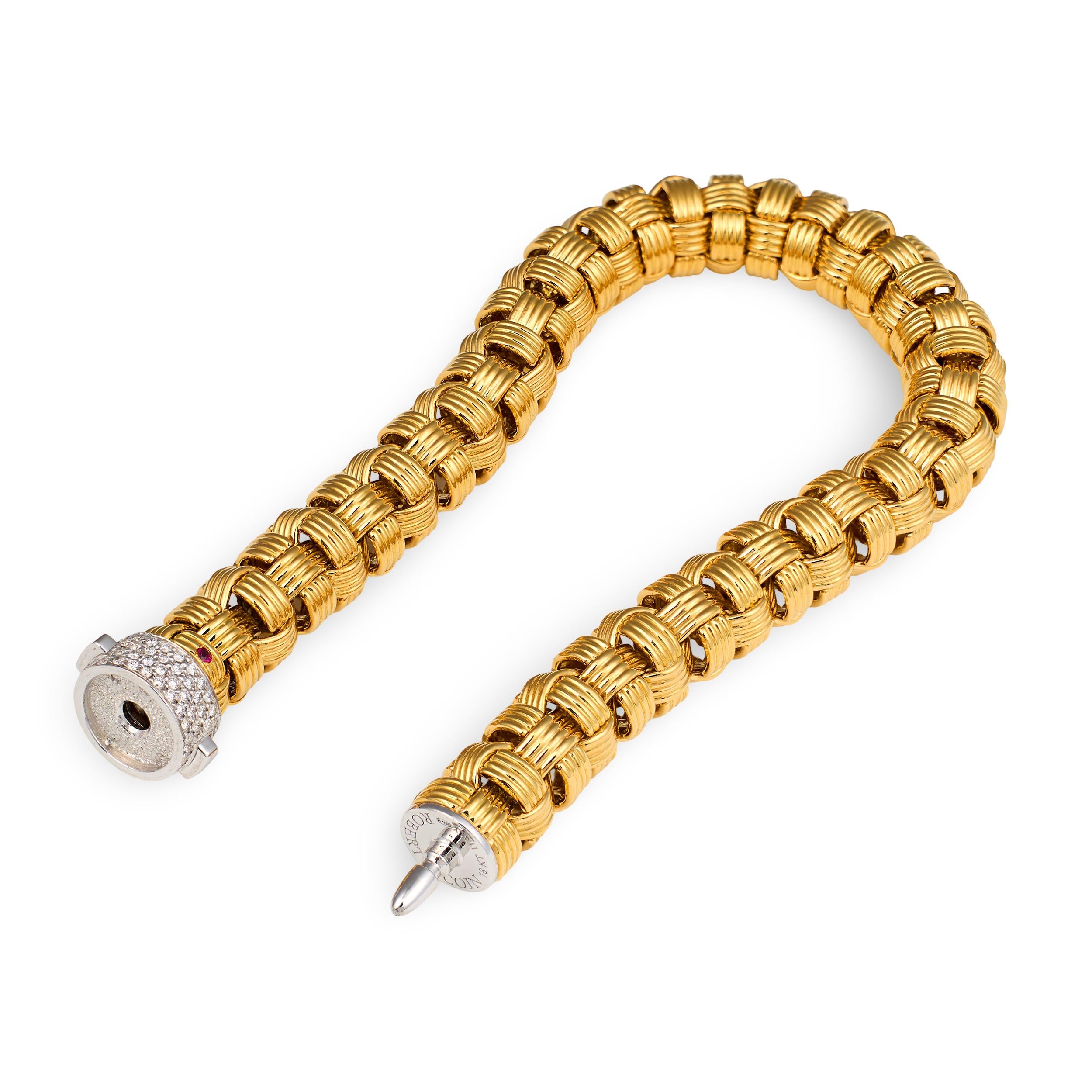 Diamond 18k Yellow Gold Bracelet by Roberto Coin