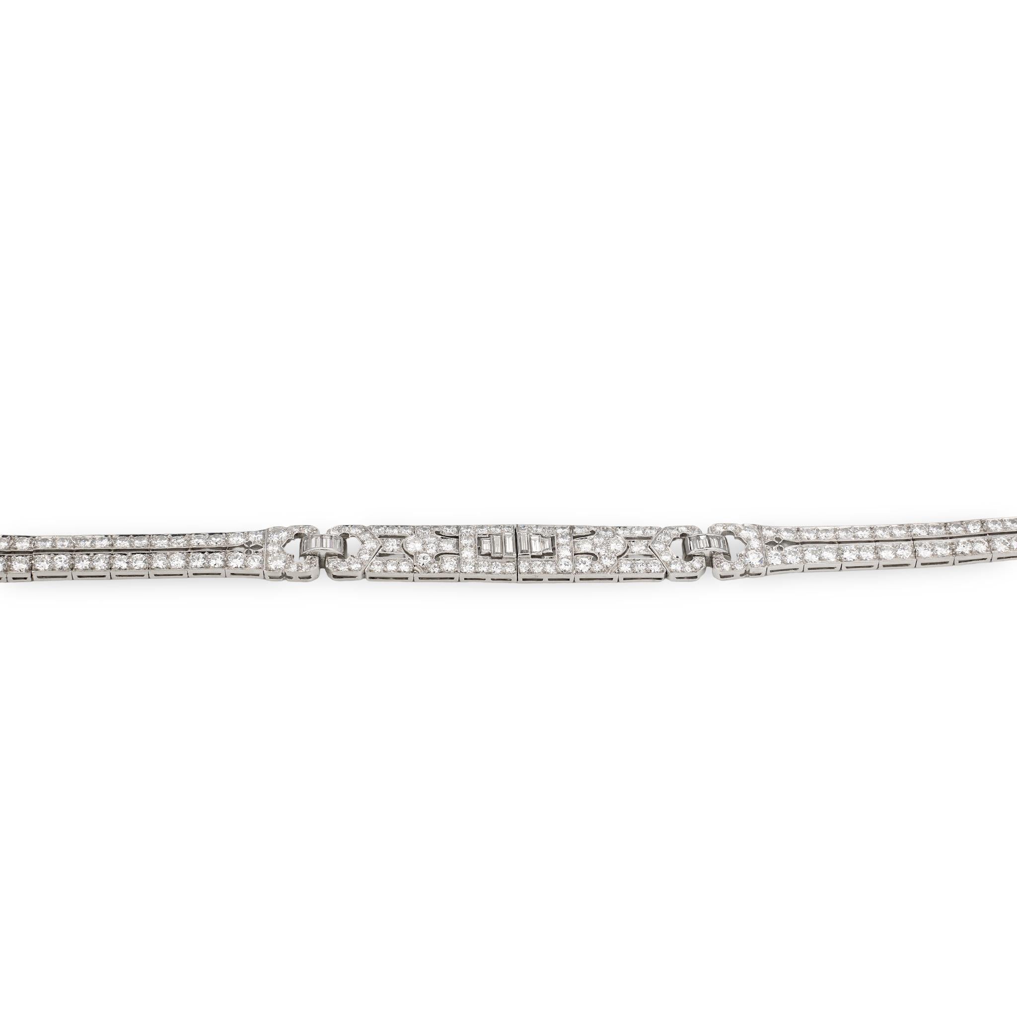 Art Deco Diamond Platinum Bracelet, circa 1920s