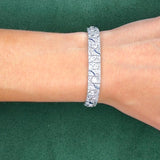 Art Deco Platinum Diamond & 2.0ct Sapphire Bracelet, 5ct Diamonds, 1930s