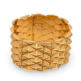Italian 18K Rosey Yellow Gold Pyramid Link Bracelet, Circa 1960s-1970s