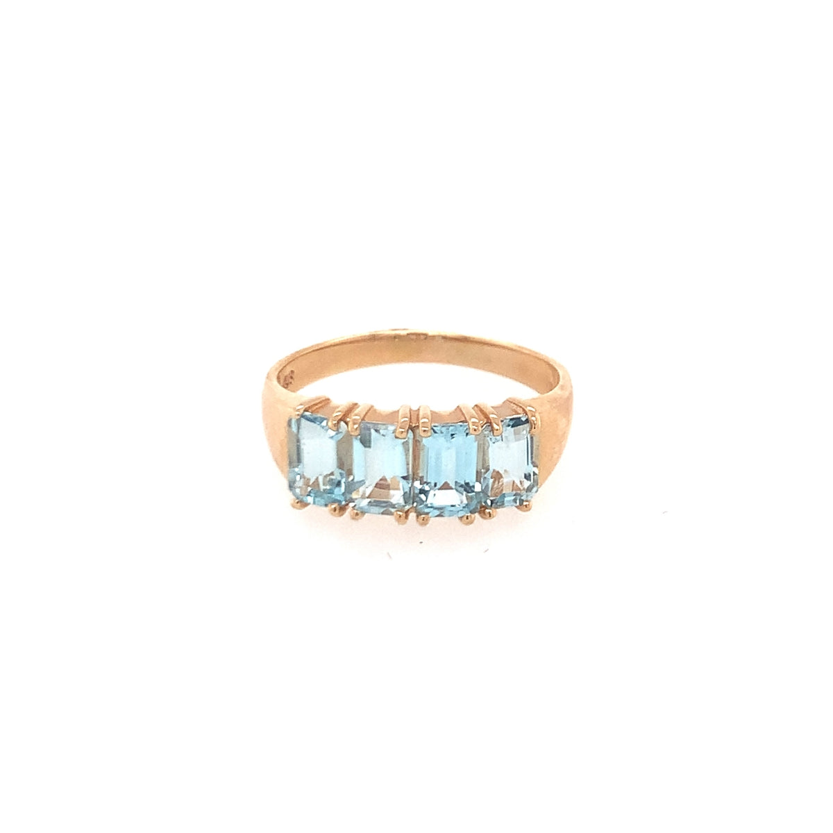 Blue Topaz 14K Yellow Gold Ring, Circa 1970s