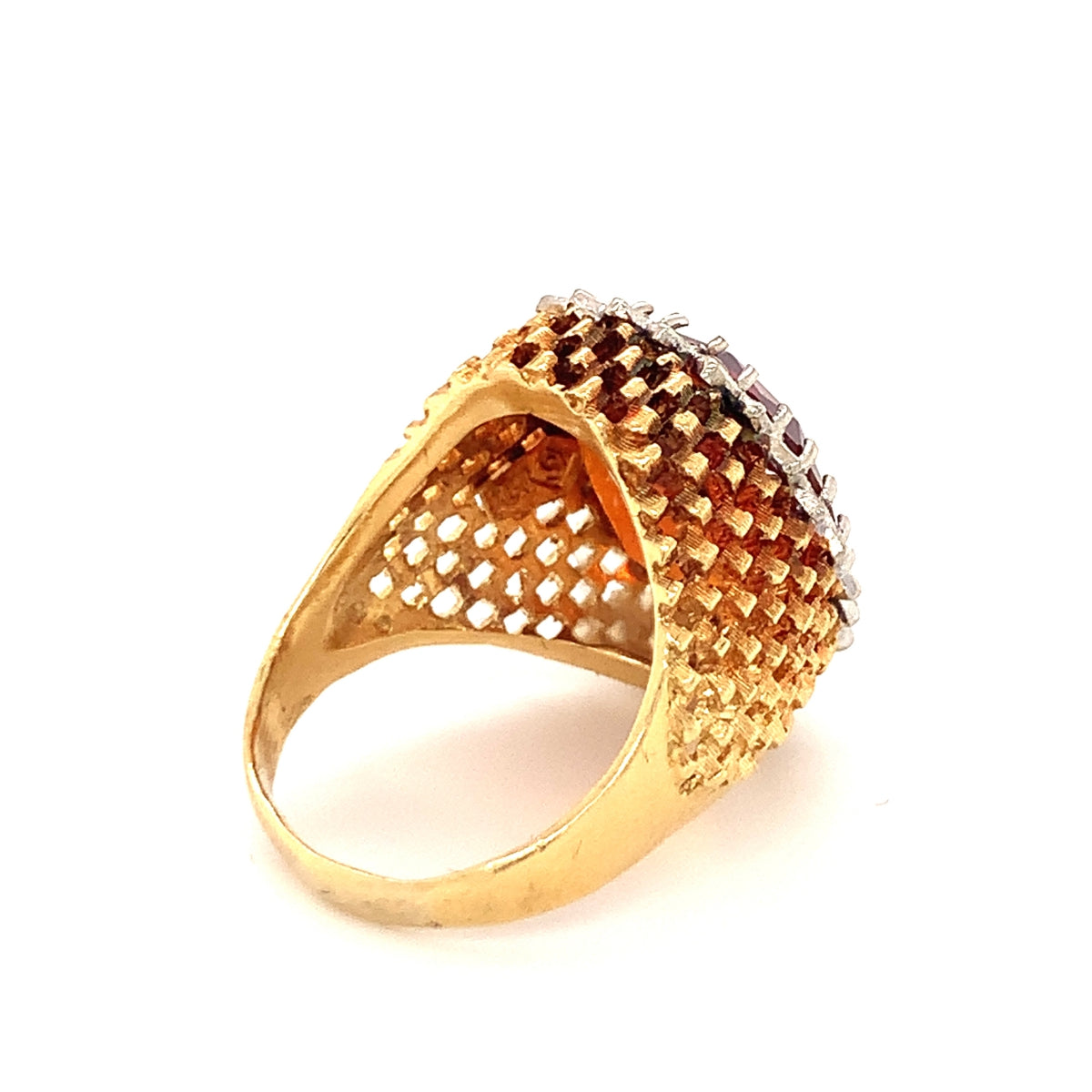 Citrine and Diamond Ring in 18K Yellow Gold, circa 1960s