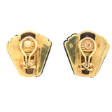 Citrine and Onyx 18k Yellow Gold Earclips, circa 1970s