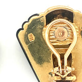 Citrine and Onyx 18k Yellow Gold Earclips, circa 1970s