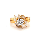 Diamond 18K Yellow Gold Cocktail Ring, circa 1980s