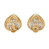 Diamond 18K Yellow Gold Earclips, circa 1970s