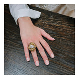 Diamond 18K Yellow Gold Fluted Ring