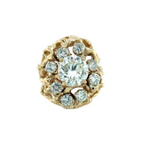 Diamond Cluster 14K Yellow Gold Ring