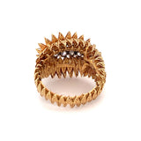 Diamond Cluster 18K Yellow Gold Ring, circa 1960s