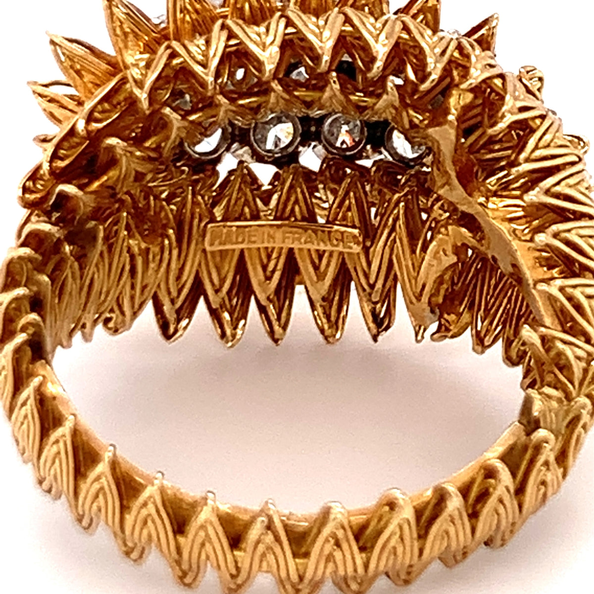 Diamond Cluster 18K Yellow Gold Ring, circa 1960s