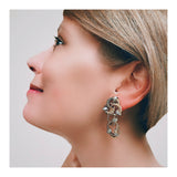 Diamond Dangle 18K Gold Earrings