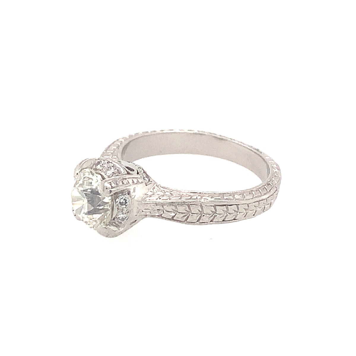 Diamond Engagement Platinum Ring