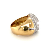 Diamond Pave Gold Ring, circa 1970s