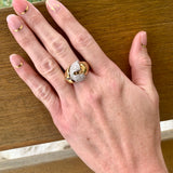 Diamond Pave Gold Ring, circa 1970s