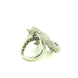 Diamond Pave Salamander 18K White Gold Ring, circa 1970s