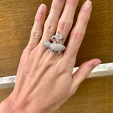 Diamond Pave Salamander 18K White Gold Ring, circa 1970s