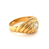 Diamond Solitaire 18 Karat Yellow Gold Ring, circa 1980s