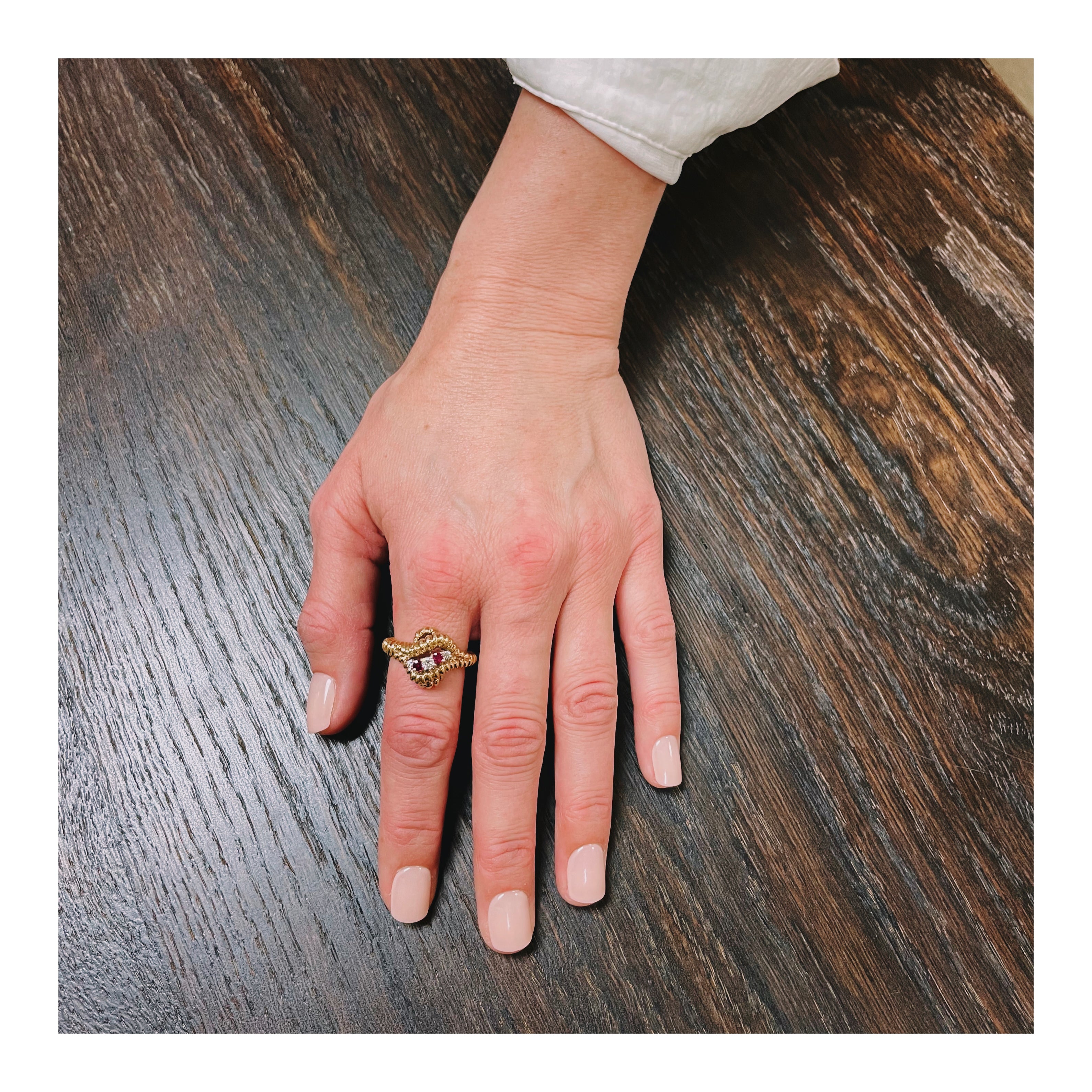Diamond and Ruby 18K Yellow Gold Ring
