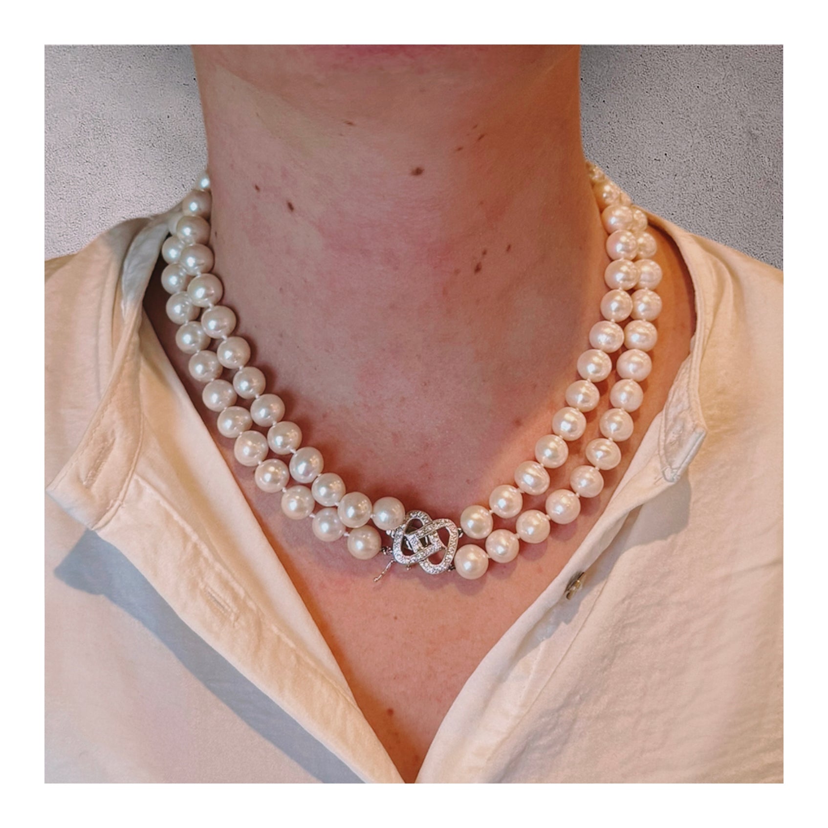 Double Strand Pearl Necklace