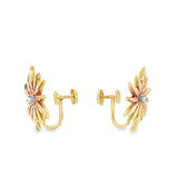 14K ROSE GOLD STAR DESIGN DIAMOND EARCLIPS